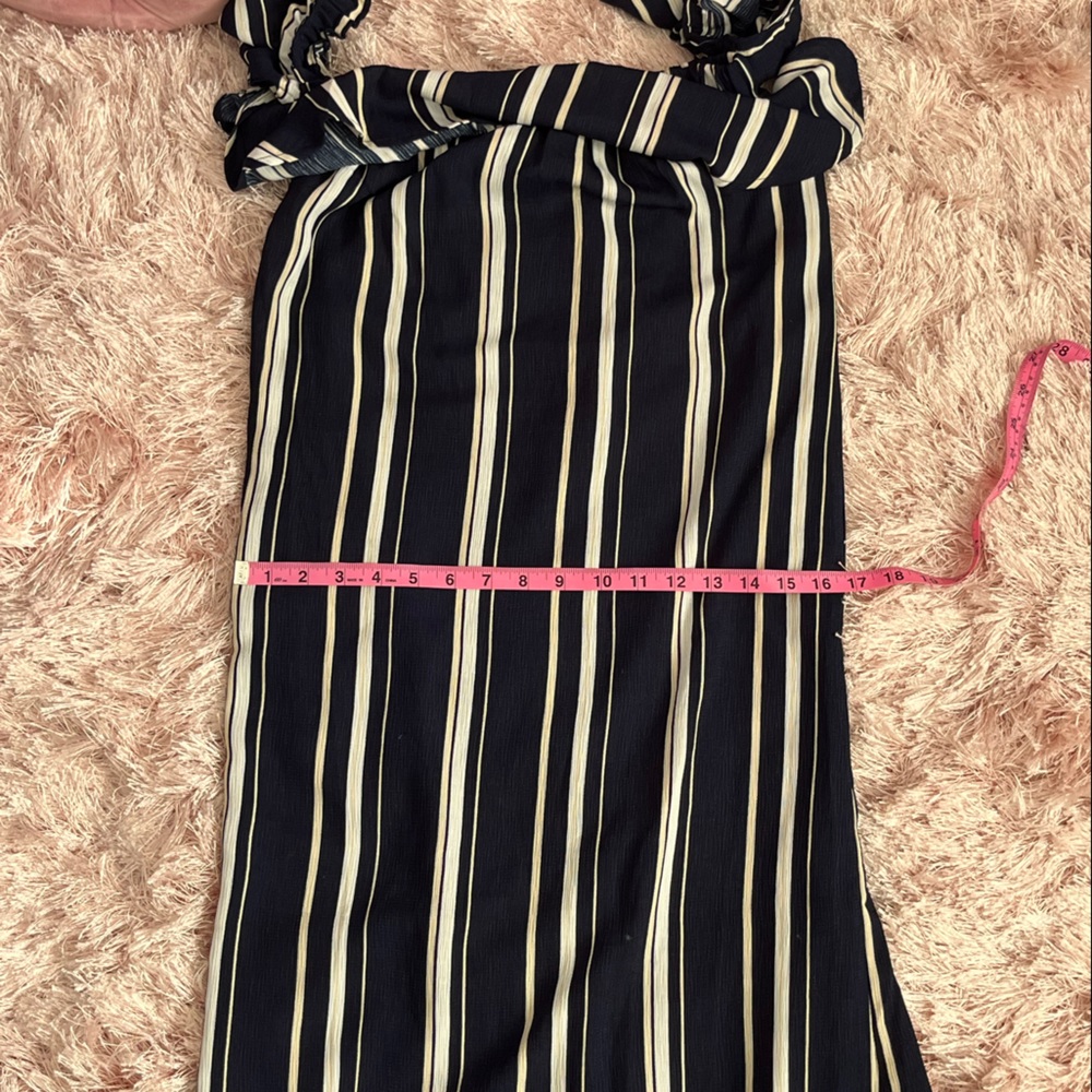 💙NWT Lucca Couture Navy Blue Striped Maxi Dress - Picture 10 of 14
